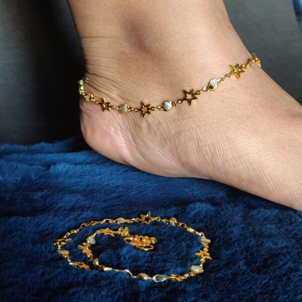 Gold Star Anklet .