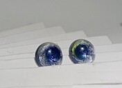 Handmade Resin Art Blue Color Stack Earring